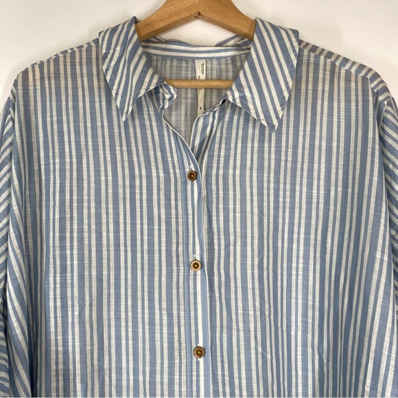 Anthropologie Striped Blue and Green Dress - Picture 3 of 16